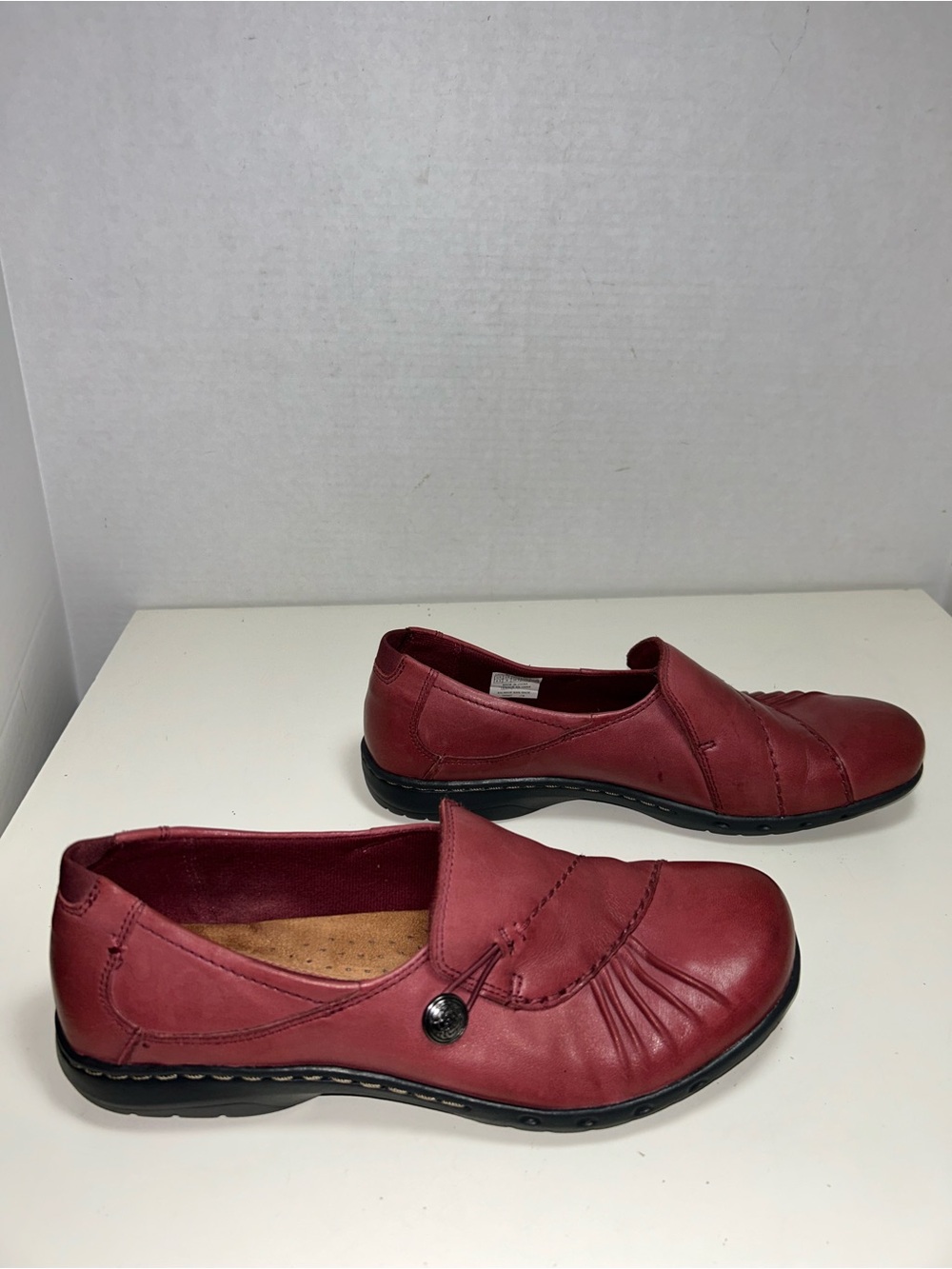 Rockport Cobb Hill Paulette Red Leather Slip On Comfort Loafer 8.5